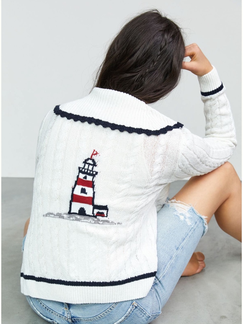 Maeve at Anthropologie Nautical Lighthouse Cardigan